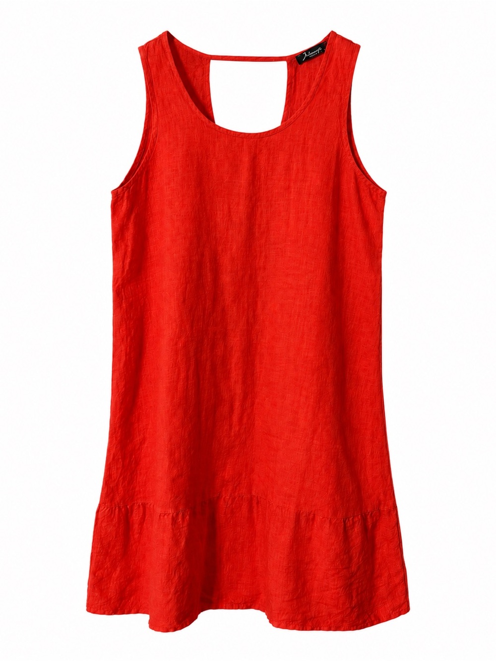 Sleeveless Red Linen Blend Sundress - Picture 2 of 10